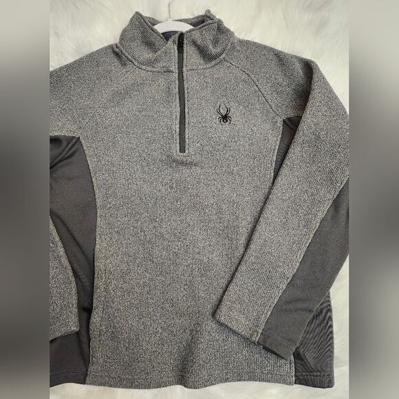 Spyder men's 1/4 zip fleece-lined long sleeve pullover sweatshirt Medium - Picture 12 of 12